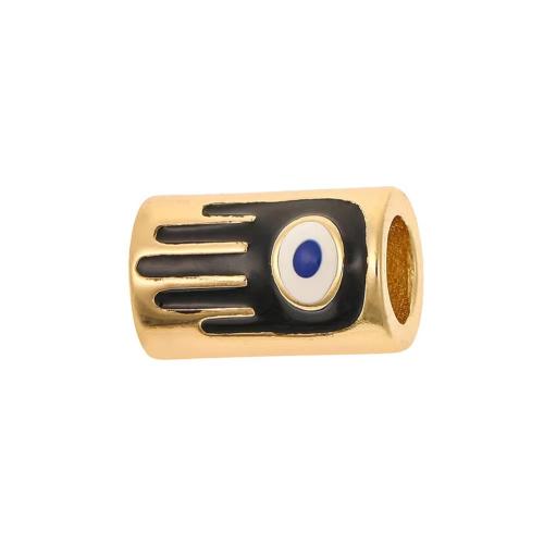 Fashion Evil Eye Jewelry Beads Brass plated DIY & enamel gold Sold By PC