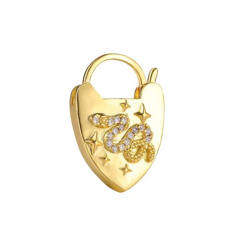 Cubic Zirconia Micro Pave Brass Pendant plated DIY & micro pave cubic zirconia gold Sold By PC