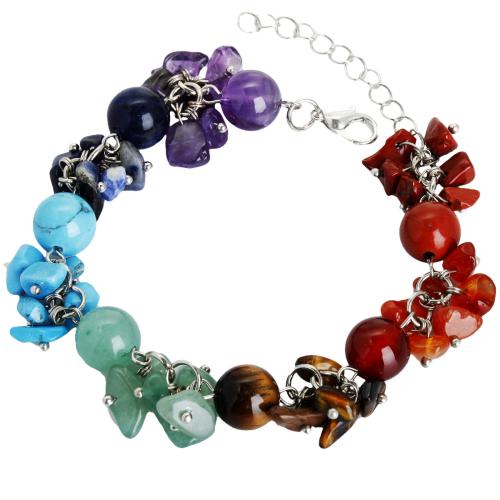 Gemstone Bracelets Zinc Alloy with Natural Stone handmade Unisex Length Approx 16 cm Sold By PC