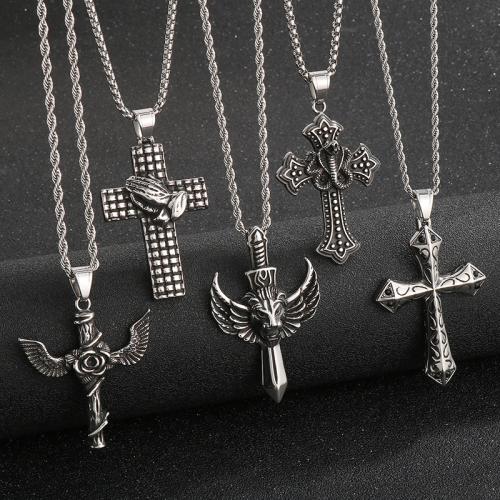 Stainless Steel Cross Pendants 304 Stainless Steel Vacuum Ion Plating & for man Sold By PC