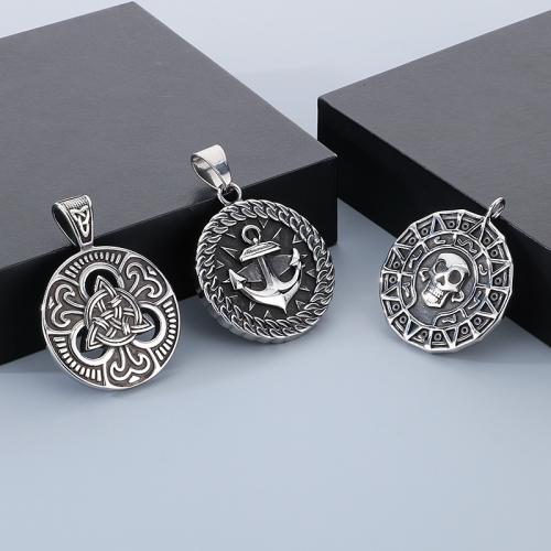 Stainless Steel Pendants 304 Stainless Steel Round Vacuum Ion Plating & for man Sold By PC