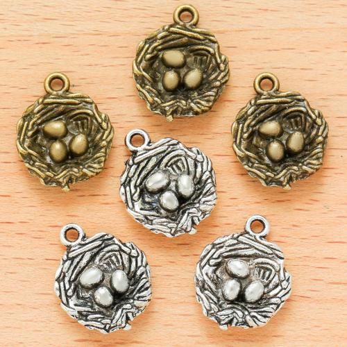 Zinc Alloy Pendants Bird Nest plated DIY Sold By Bag