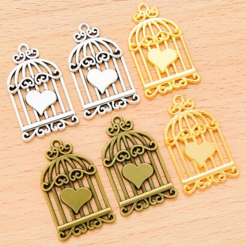 Zinc Alloy Pendler, Cage, forgyldt, du kan DIY, flere farver til valg, 34x20mm, 100PC/Bag, Solgt af Bag