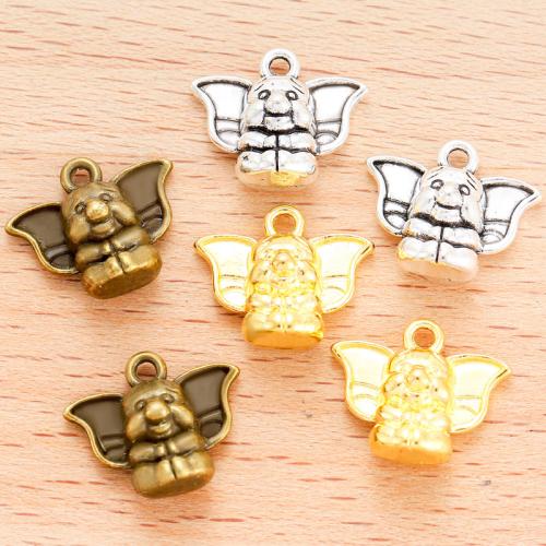 Zinc Alloy Animal Pendler, Elephant, forgyldt, du kan DIY, flere farver til valg, 15x13mm, 100PC/Bag, Solgt af Bag