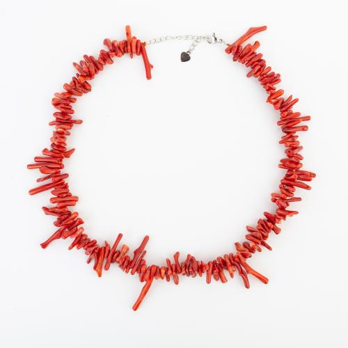 corail synthétique collier, avec laiton, style folk & unisexe, coral length 5-18mm, Longueur Environ 440 mm, Vendu par PC