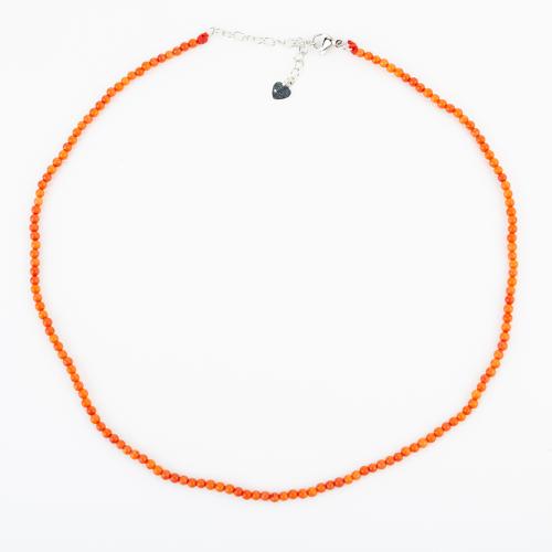 corail synthétique collier, avec laiton, style folk & unisexe, beads size 3x3mm, Longueur Environ 450 mm, Vendu par PC