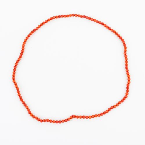 Coral sintético collar, estilo popular & unisexo, beads size 3x3mm, longitud aproximado 360 mm, Vendido por UD