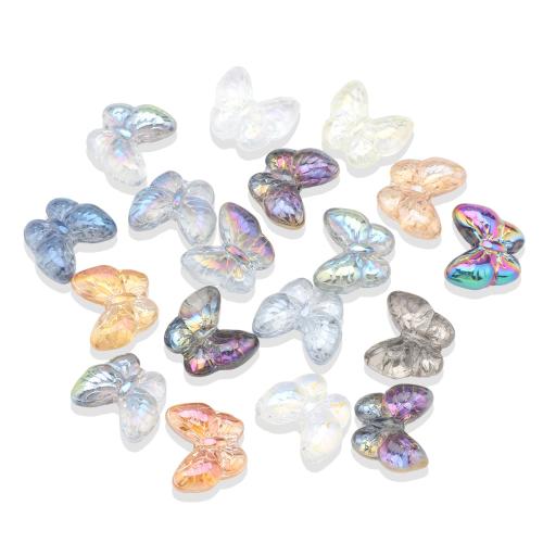 Fashion Glasperler, Glas, Butterfly, farverig forgyldt, du kan DIY, flere farver til valg, 20x17mm, 10pc'er/Bag, Solgt af Bag