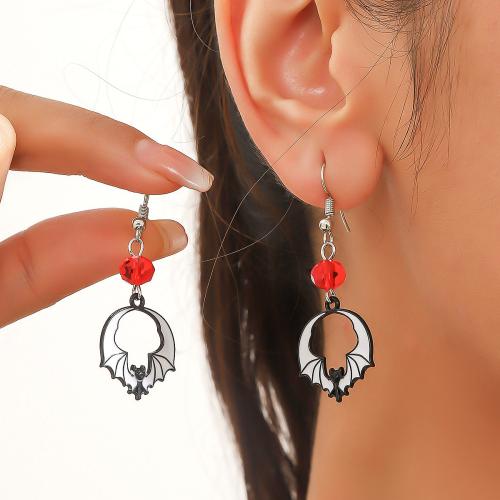 New Hot Halloween Jewelry and Decor Zinc Alloy with Crystal silver color plated & Halloween Jewelry Gift & for woman & enamel nickel lead & cadmium free Sold By Pair