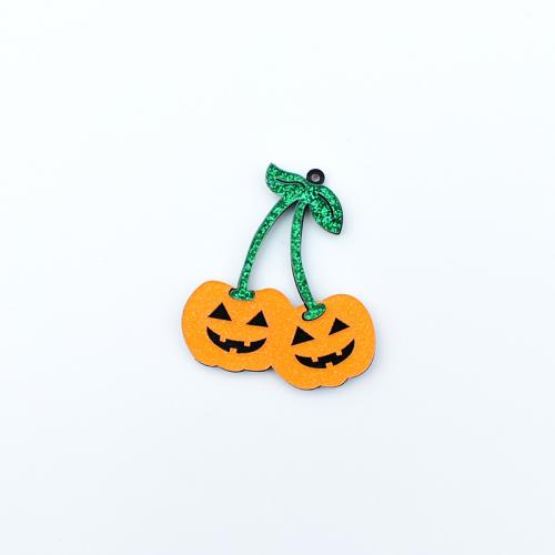 Móda Halloween přívěšek, Akryl, Třešeň, Tisk, Halloweenský design & DIY, více barev na výběr, 50x40mm, Prodáno By PC