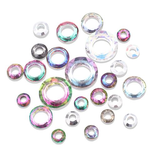 Gemstone Hängen Smycken, Glas, Donut, färgrik pläterade, DIY, fler färger för val, 8,10,14,20mm, 20PC/Bag, Säljs av Bag