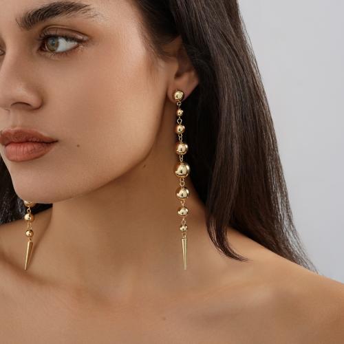 Zinc Alloy Drop Earrings gold color plated fashion jewelry golden nickel lead & cadmium free Sold By Pair