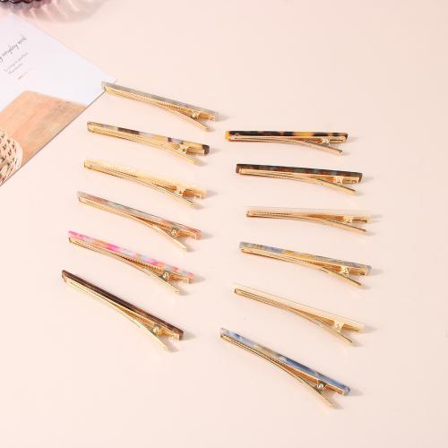 Alligator Hair Clip Acetate with Zinc Alloy plated for woman Sold By PC