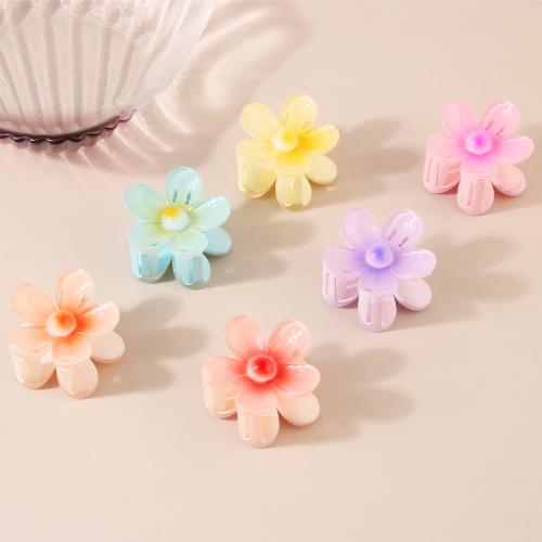 Hair Claw Clips Plastic Flower stoving varnish for woman Sold By PC