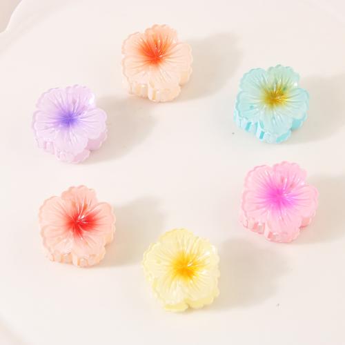 Hair Claw Clips Plastic Flower stoving varnish for woman Sold By PC