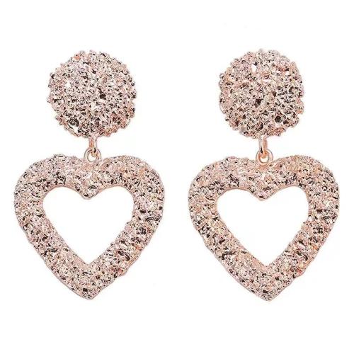 Lo zinco in lega Stud Earring, lega in zinco, Cuore, placcato, per la donna, nessuno, Venduto da coppia