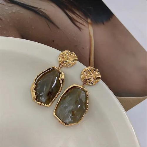 Zinc Alloy Stud Earring with Gemstone plated for woman Sold By Pair