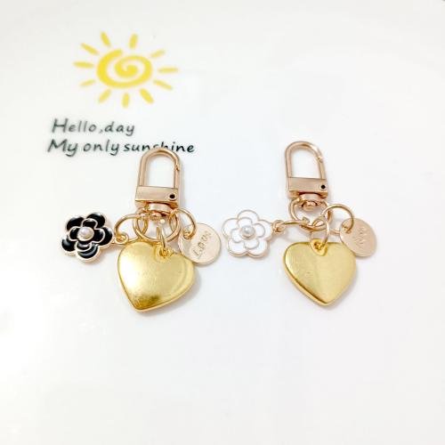 Zinc Alloy Key Clasp with Plastic Pearl multifunctional & enamel Sold By PC