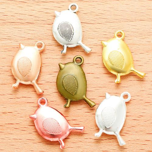 Zinc Alloy Animal Pendler, Bird, forgyldt, du kan DIY, flere farver til valg, 19x11mm, 100PC/Bag, Solgt af Bag