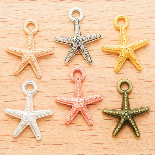 Sinc Alloy Pendants Ainmhithe, Starfish, plátáilte, DIY, dathanna níos mó le haghaidh rogha, 100PC/Mála, Díolta De réir Mála