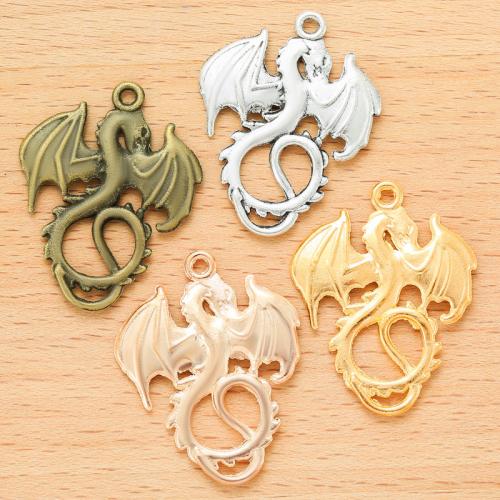 Sinc Alloy Pendants Ainmhithe, Dragon, plátáilte, DIY, dathanna níos mó le haghaidh rogha, 35x27mm, 100PC/Mála, Díolta De réir Mála