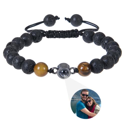 Pulseira personalizada, Abrazine Stone, with fio elástico, materiais diferentes para a escolha & unissex & Personalizado, Mais cores pare escolha, vendido por PC