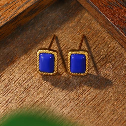 Zinc Alloy Stud Earring, Geometrisch Patroon, gold plated, Vintage & voor vrouw, 7x9mm, Verkocht door pair