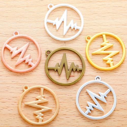 Zinc Alloy Pendants Round plated DIY Sold By Bag