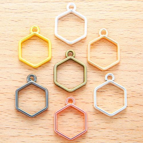 Zinklegering Hangers, Zinc Alloy, Zeshoek, plated, DIY, meer kleuren voor de keuze, 20x15mm, 100pC's/Bag, Verkocht door Bag