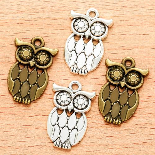 Zinc Alloy Animal Pendants Owl plated DIY Sold By Bag