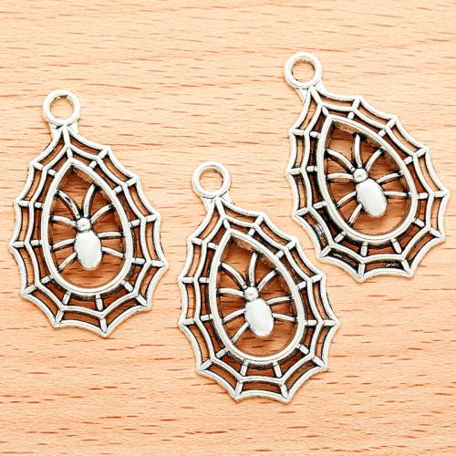 Zinc Alloy Animal Pendants Spider antique silver color plated DIY Sold By Bag