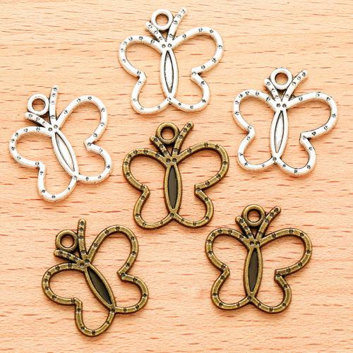 Zinc Alloy Animal Pendler, Butterfly, forgyldt, du kan DIY, flere farver til valg, 19x19mm, 100pc'er/Bag, Solgt af Bag