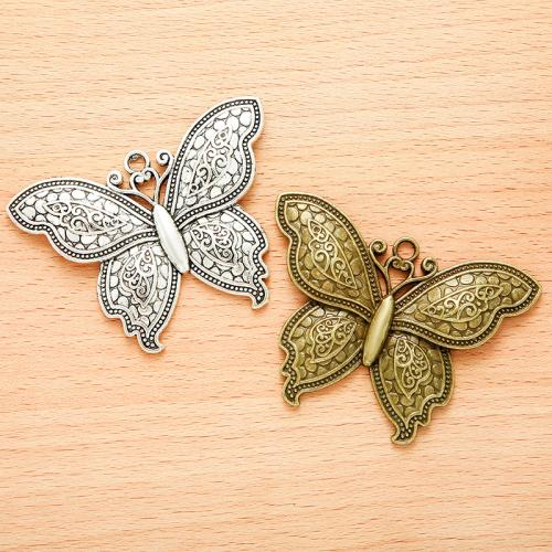 Zinc Alloy Animal Pendler, Butterfly, forgyldt, du kan DIY, flere farver til valg, 71x55mm, 100pc'er/Bag, Solgt af Bag