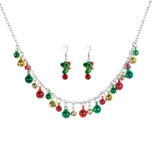 Zinc Alloy Jewelry Set earring & necklace with 5cm extender chain 2 pieces & Christmas Design & fashion jewelry & for woman Length Approx 40 cm Sold By Set