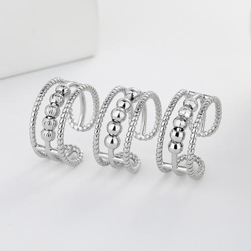 Zinc Alloy Finger Ring Brass fashion jewelry & for woman silver color Inner diameter 17mm Sold By PC