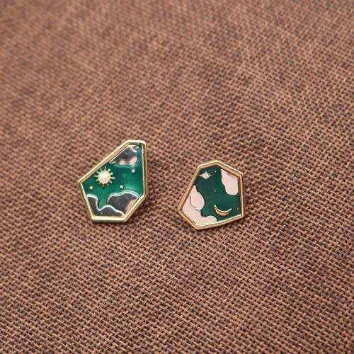 Zinc Alloy Stud Earring fashion jewelry & for woman green Sold By Pair