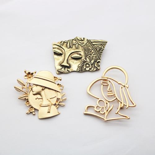 Zinklegering broches, Zinc Alloy, verschillende stijlen voor de keuze & voor vrouw, gouden, Verkocht door PC