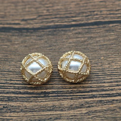 Zinc Alloy Stud Earring & for woman golden 22mm Sold By Pair