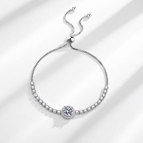 Ciúbach Zirconia Micrimhilseogra réiteodh Bracelet Prás, Fad inchoigeartaithe & jewelry faisin & micrea réiteach zirconia ciúbach & do bhean, Fad Thart 29 cm, Díolta De réir PC