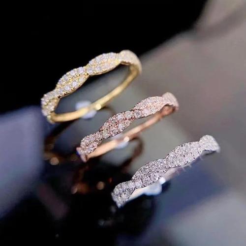 Cubic Zirconia Micro Pave Brass Ring & micro pave cubic zirconia & for woman Sold By PC