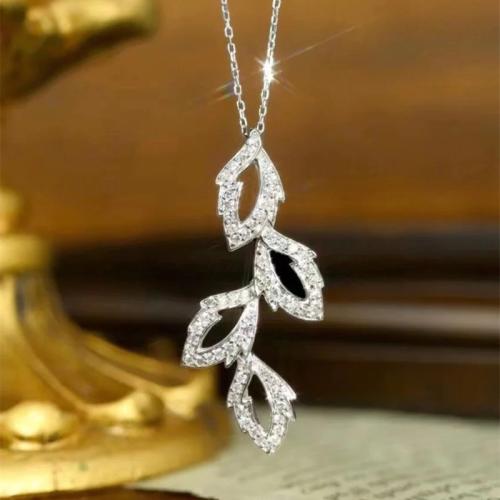 Cubic Zircon Micro Pave Brass Necklace fashion jewelry & micro pave cubic zirconia & for woman Sold Per Approx 45 cm Strand