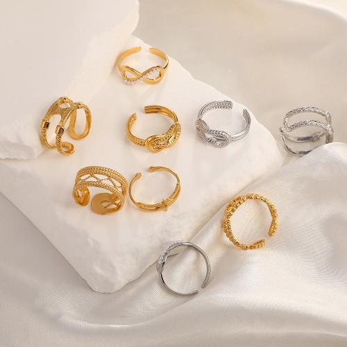 Vinger Ring in edelstaal, 304 roestvrij staal, mode sieraden & uniseks & verschillende stijlen voor de keuze, meer kleuren voor de keuze, inside diameter 17mm, Verkocht door PC