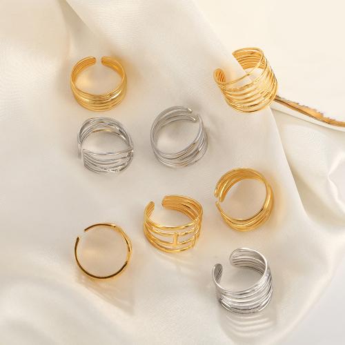 Vinger Ring in edelstaal, 304 roestvrij staal, mode sieraden & uniseks & verschillende stijlen voor de keuze, meer kleuren voor de keuze, inside diameter 17mm, Verkocht door PC