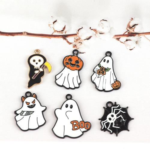 Ciondolo Halloween Moda, lega in zinco, placcato, Design di Halloween & Forma diversa per scelta & DIY & smalto, nessuno, assenza di nichel,piombo&cadmio, Appross. 100PC/borsa, Venduto da borsa