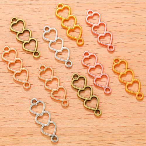 Heart Zinc Alloy Connector plated DIY & 1/1 loop Sold By Bag