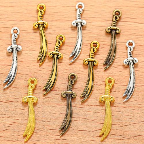 Zinc Alloy Pendler, Sword, forgyldt, du kan DIY, flere farver til valg, 25x6mm, 100pc'er/Bag, Solgt af Bag