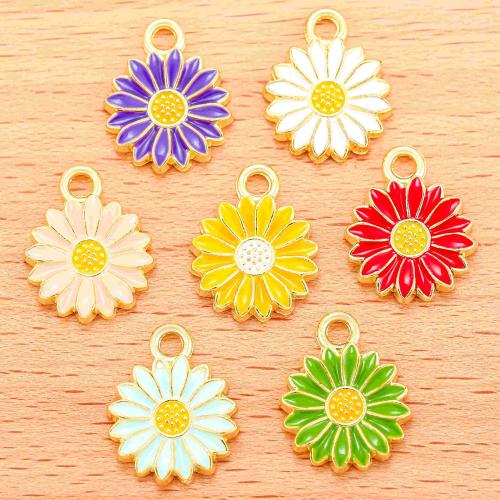 Zinc Alloy Flower Pendants plated DIY & enamel Sold By Bag