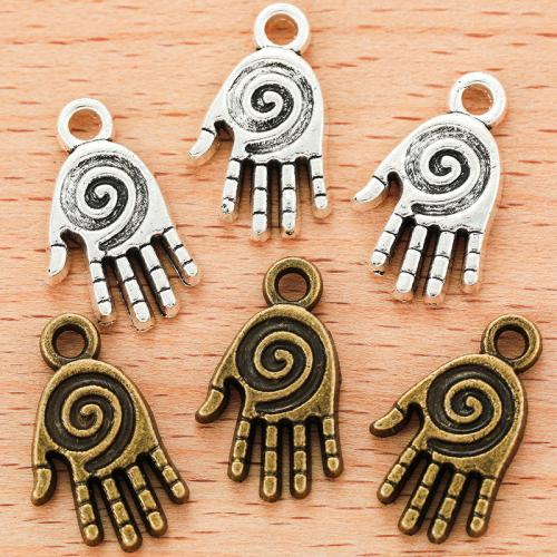 Zinc Alloy Hand Pendler, forgyldt, du kan DIY, flere farver til valg, 19x11mm, 100pc'er/Bag, Solgt af Bag