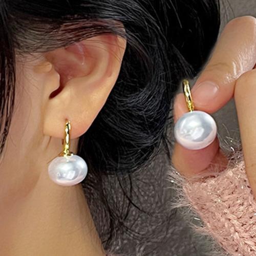 Zinc Alloy Drop Earrings with Plastic Pearl plated fashion jewelry nickel lead & cadmium free Sold By Pair