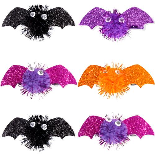 Nye Hot Halloween smykker og dekoration, Papir, med Zinc Alloy, Bat, halv håndlavet, Halloween Design & for kvinde, flere farver til valg, Solgt af PC